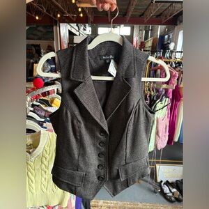 le chateau Pinstripe Tailored Sleeveless Blazer Vest